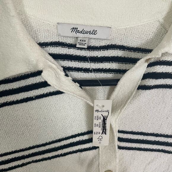 Madewell Polo Sweater Striped Tee Button Up Short Sleeve Shirt US Womens XXS New - Picture 6 of 8